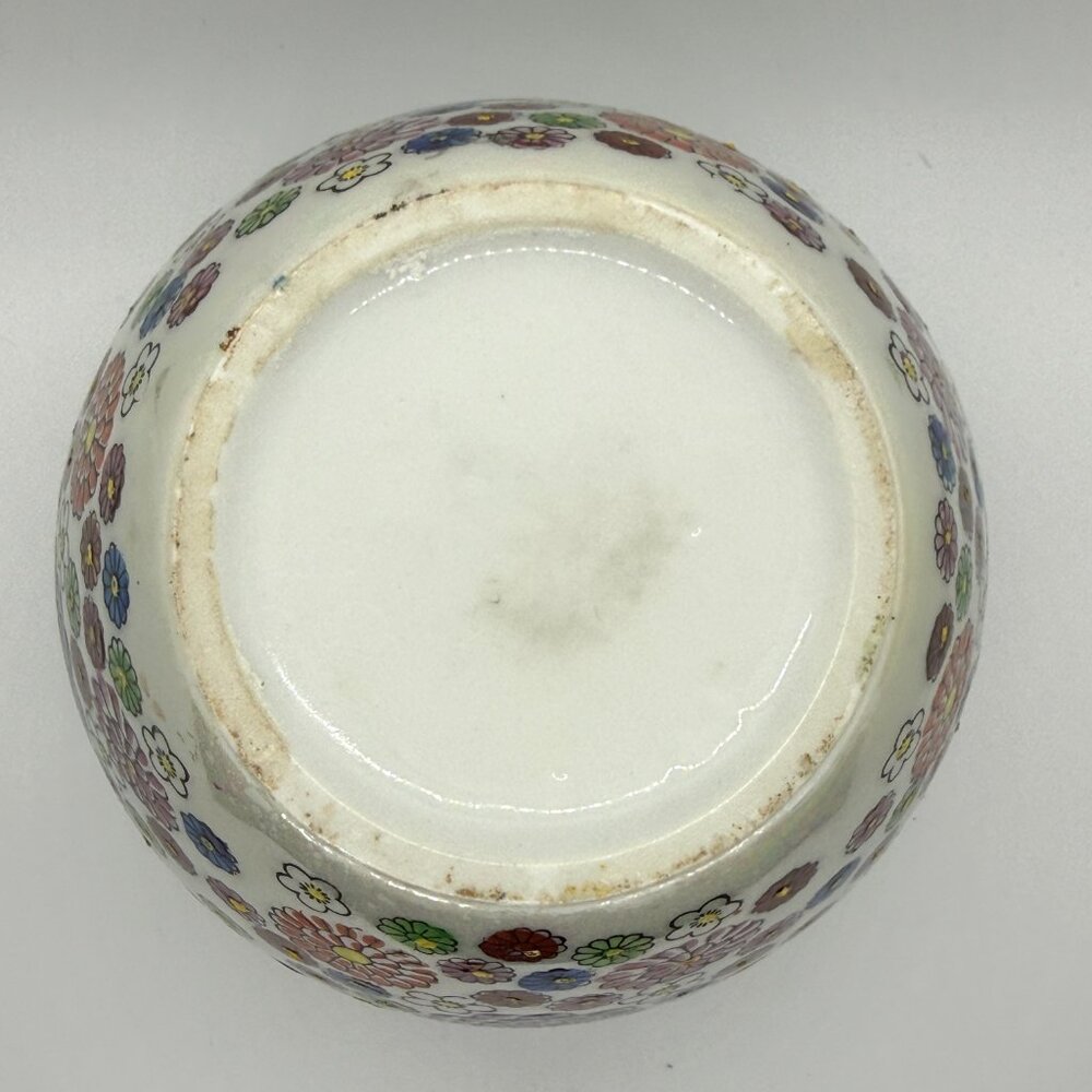 Hundreds of Flowers, Unstamped - 6 1/4" Polychrome Vase Porcelain - Picture 11 of 11